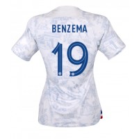 Fotbalové Dres Francie Karim Benzema #19 Dámské Venkovní MS 2022 Krátký Rukáv